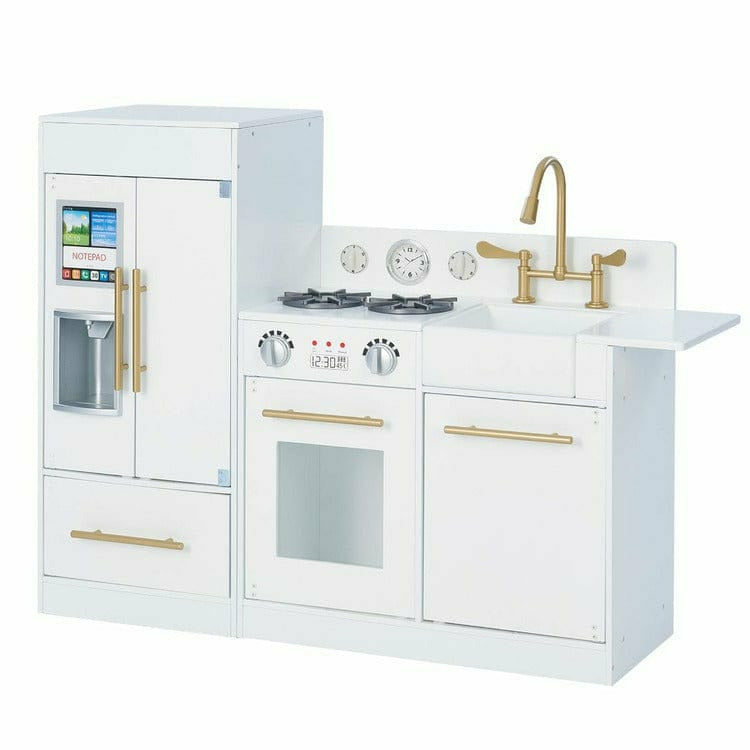  Teamson Kids -  Teamson Kids Little Chef Charlotte Modern Modular Wooden Play Kitchen, White -  Preschool