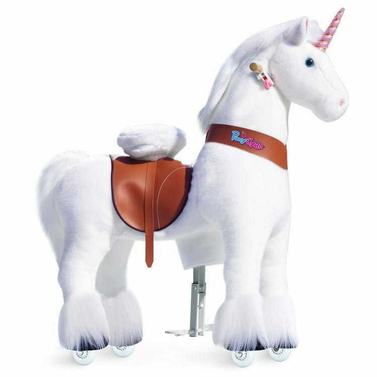  PonyCycle, Inc. -  White Model U Ride-On Unicorn - 7+ Years -  Preschool
