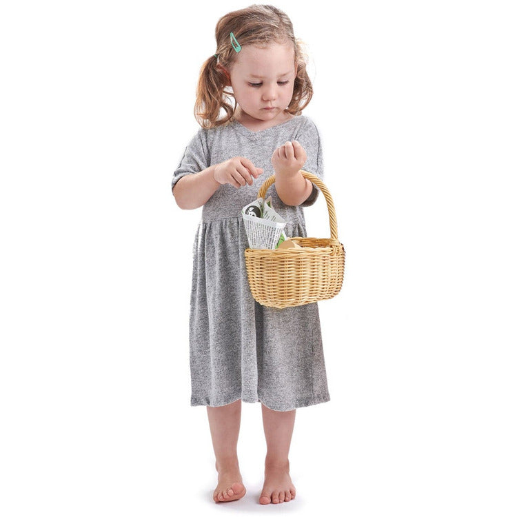  Tender Leaf Toys -  Wicker Shopping Basket -  Preschool