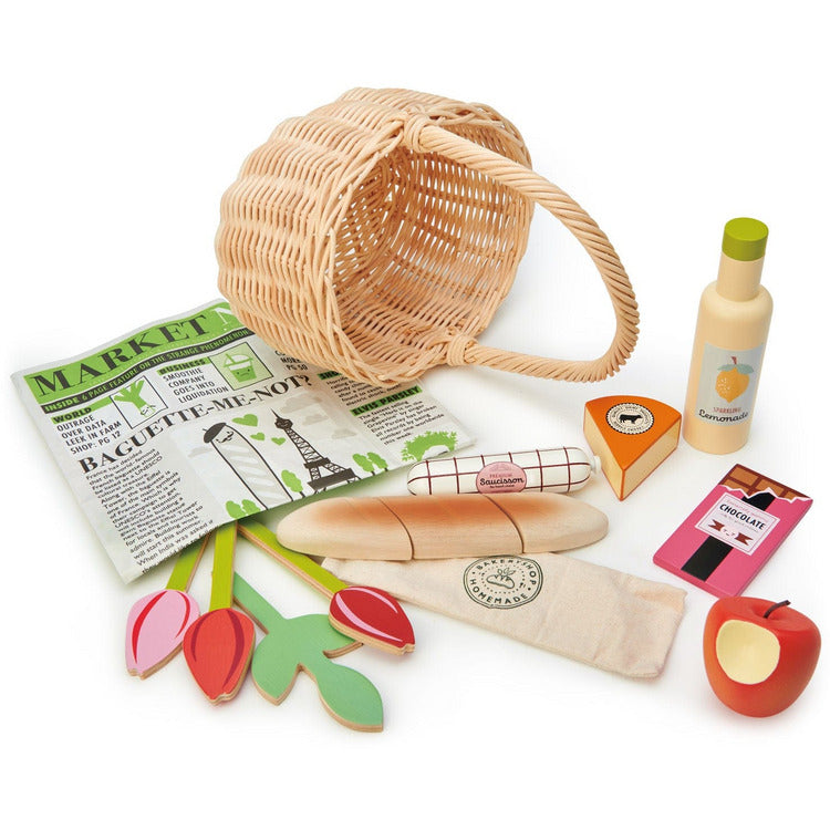 Tender Leaf Toys -  Wicker Shopping Basket -  Preschool