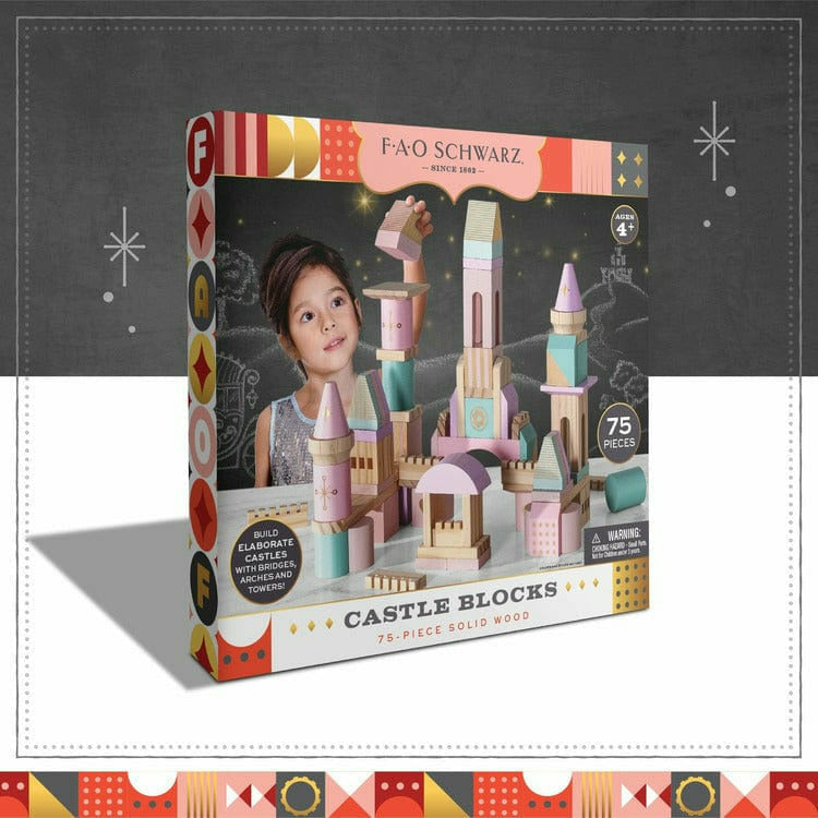  FAO Schwarz -  Wood Castle Blocks 75pcs -  Preschool