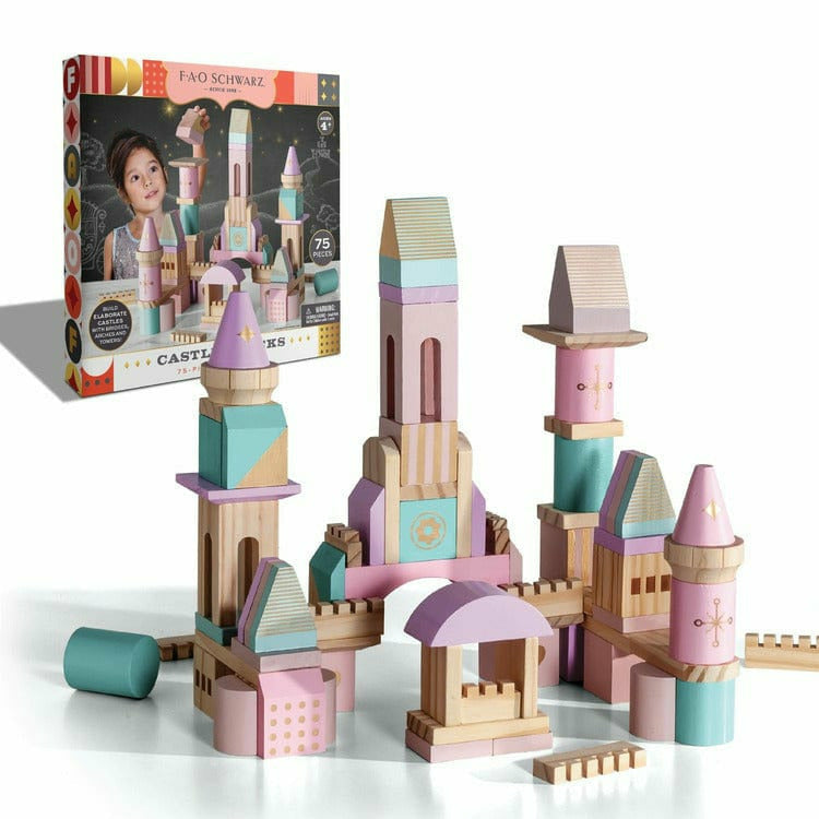  FAO Schwarz -  Wood Castle Blocks 75pcs -  Preschool