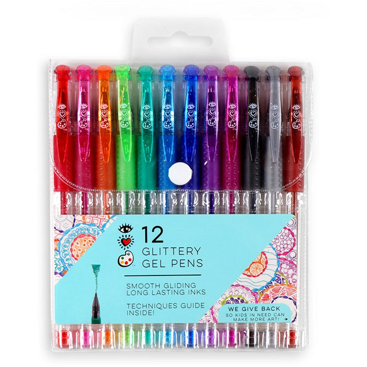 Bright Stripes Creativity iHeartArt 12 Glitter Gel Pens