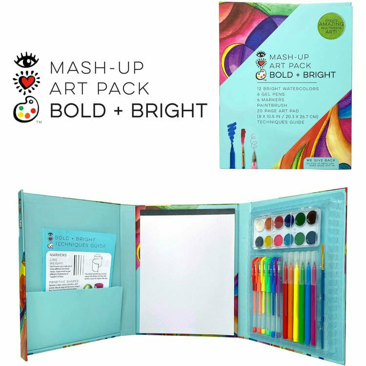 Bright Stripes Creativity iHeartArt Mash-Up Art Pack Bold + Bright Total Art Portfolio Set