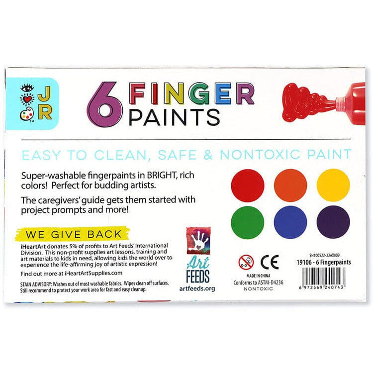 Bright Stripes Creativity JR 6 Washable Fingerpaints