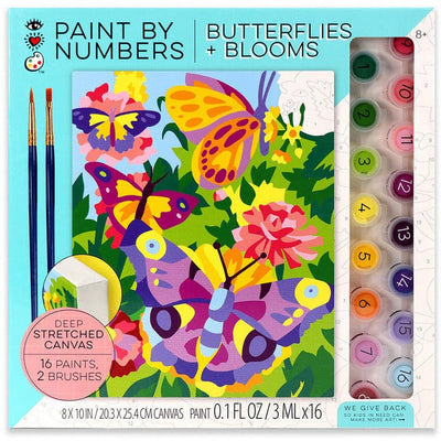 Bright Stripes Creativity Paint By Number - Butterflies + Blooms