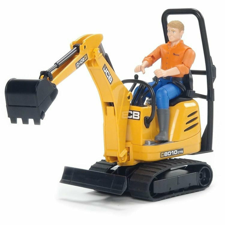 Bruder Vehicles JCB Micro Excavator 8010 CTS and Construction Worker