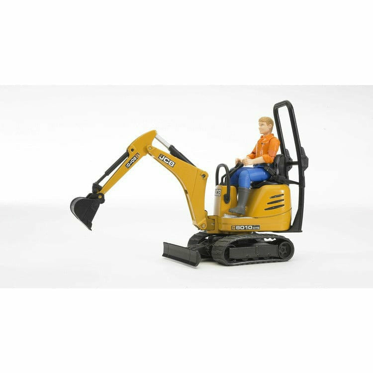 Bruder Vehicles JCB Micro Excavator 8010 CTS and Construction Worker