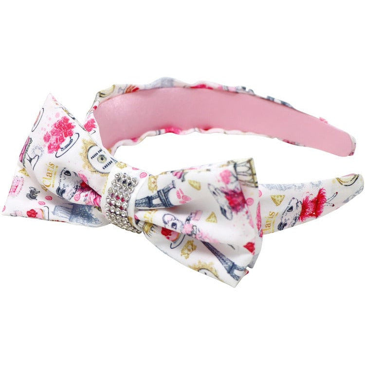 Claris - The Chicest Mouse in Paris™ Trend Accessories Claris Fashion Print Headband with Bow