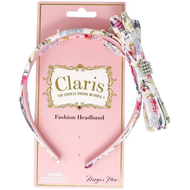 Claris - The Chicest Mouse in Paris™ Trend Accessories Claris Fashion Print Headband with Bow