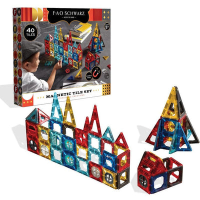 FAO Schwarz Building/Construction 40 Piece Magnetic Tile Set