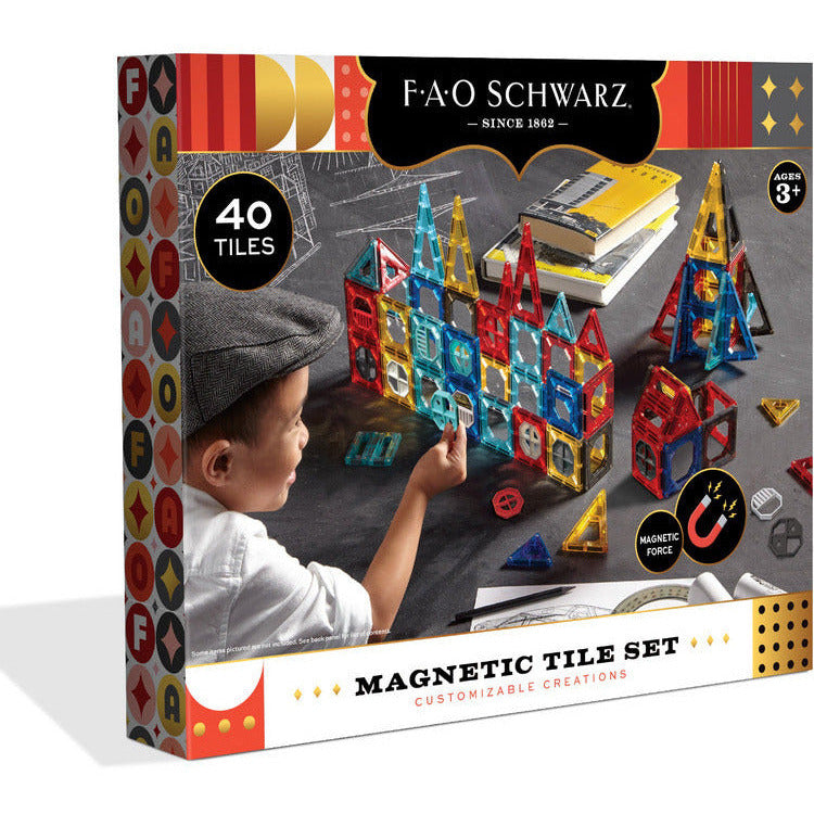 FAO Schwarz Building/Construction 40 Piece Magnetic Tile Set