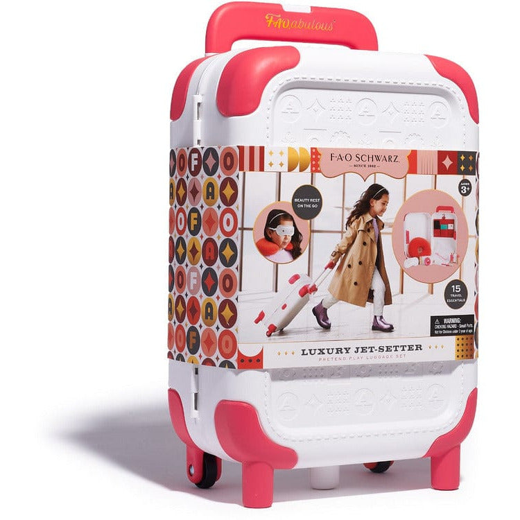 FAO Schwarz Fashion Activity and Roleplay Jet-Setter Pretend Play Luggage Set, 15pcs