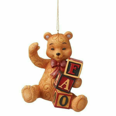 FAO Schwarz Holiday FAO Teddy Bear with FAO Blocks Ornament by Jim Shore