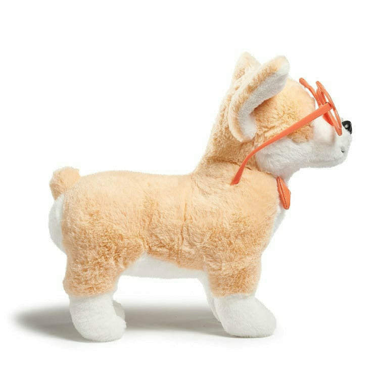 Fao Schwarz 11 Plush Corgi with Flower Glasses