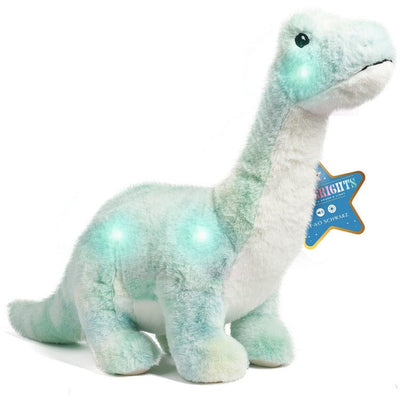 FAO Schwarz Plush 12" Apatosaurus Plush Dinosaur with LED Lights and Sound