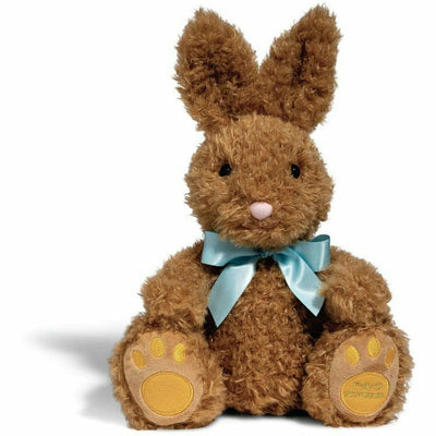 FAO Schwarz Plush Toy Plush Bunny 10inch Brown with Orange Footpad