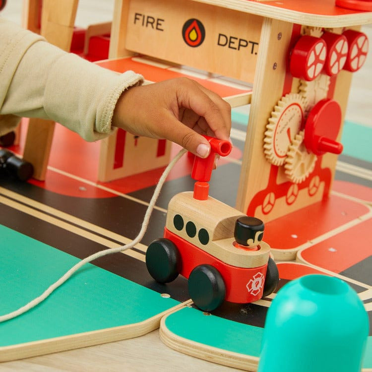 FAO Schwarz Preschool Rescue Responders Wooden Fire Station Playset