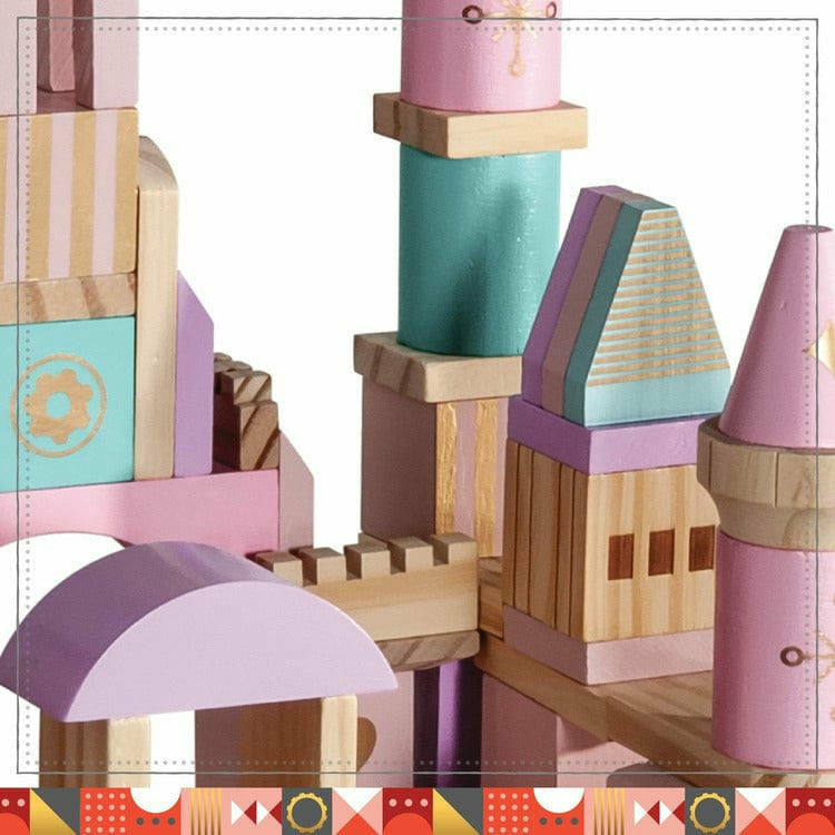 FAO Schwarz 2 Sets of popular Wooden Castle Building Blocks