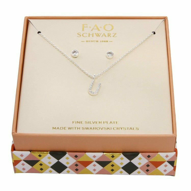 FAO Schwarz Souvenirs Letter U Initial Necklace
