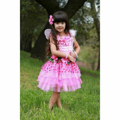 Great Pretenders Dress up Fairy Blooms Deluxe Dress, Wings & HB, Pink, Size 3-4