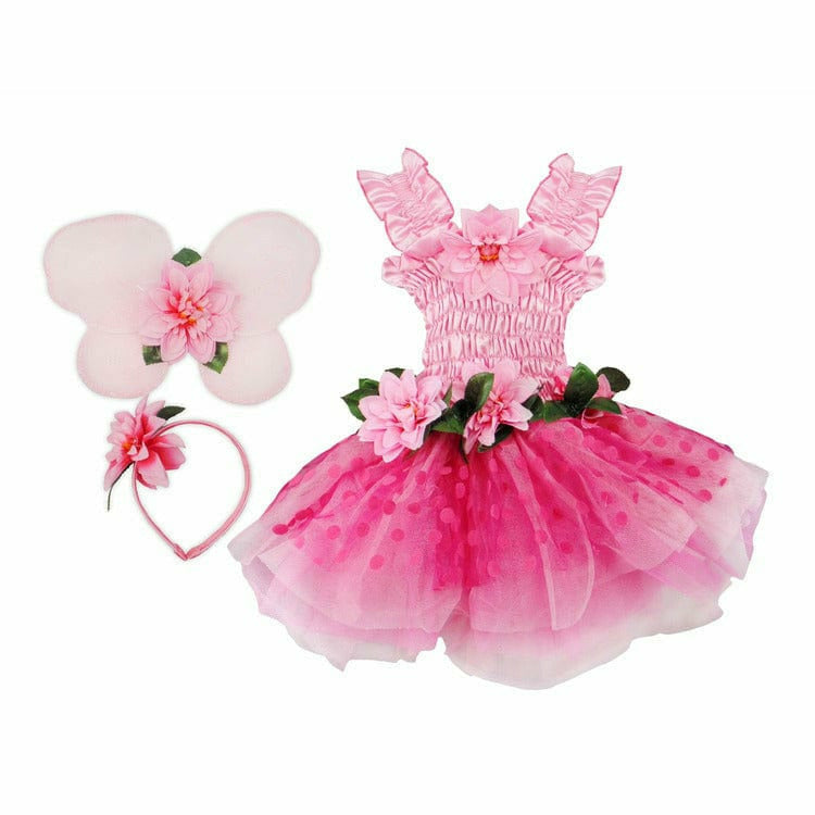 Great Pretenders Dress up Fairy Blooms Deluxe Dress, Wings, & HB, Pink, Size 5-6