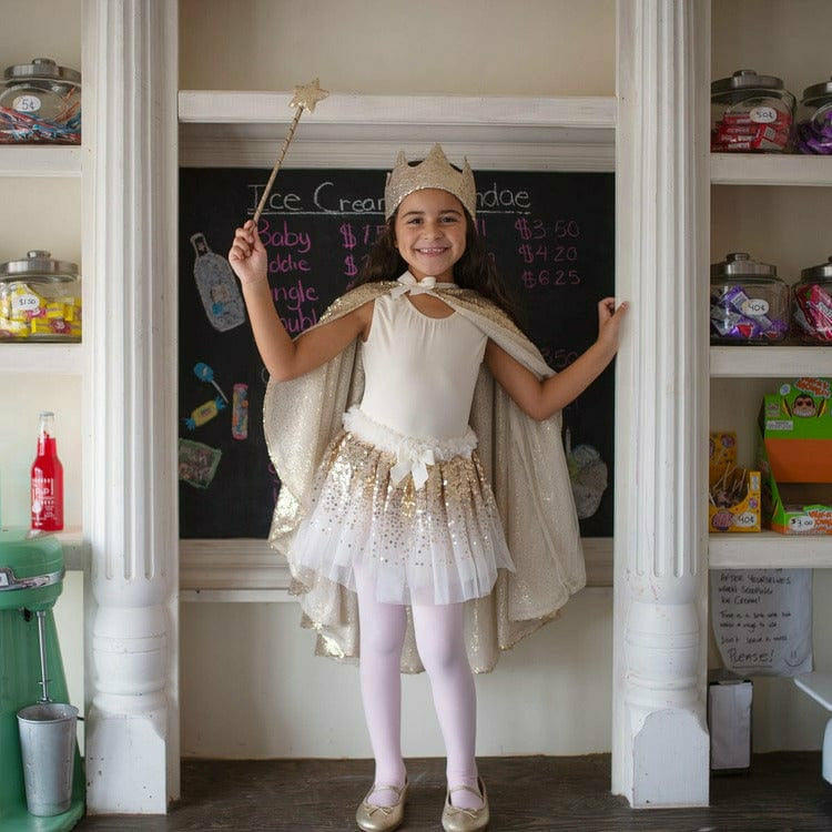 Great Pretenders Dress up Gracious Gold Sequins Skirt, Wings, & Wand, Size 4-6