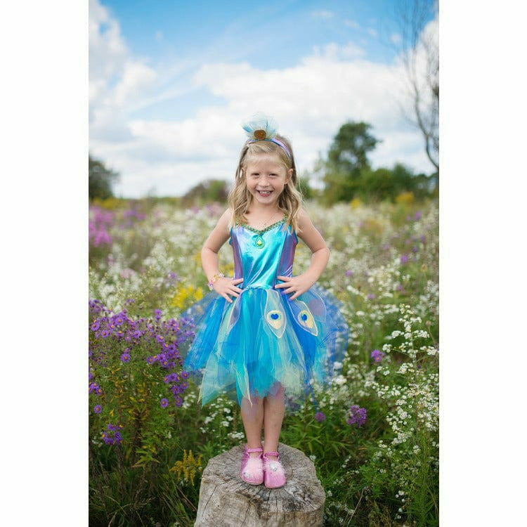 Great Pretenders Dress up Pretty Peacock Dress & Headband, Size 5-6
