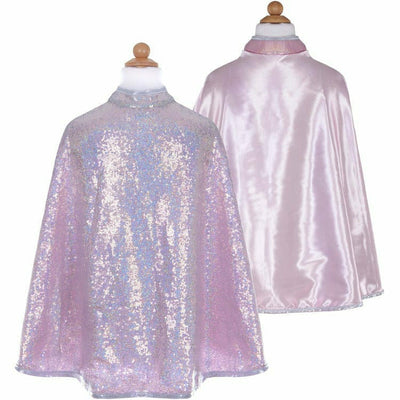 Great Pretenders Dress up Reversible Silver Sequins Cape, Size 5-6