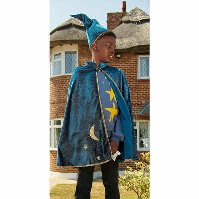 Great Pretenders Dress up Starry Night Wizard Cape & Hat, Size 5-6