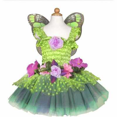 Great Pretenders Preschool Fairy Blooms Deluxe Dress & Wings, Green Size 5-6