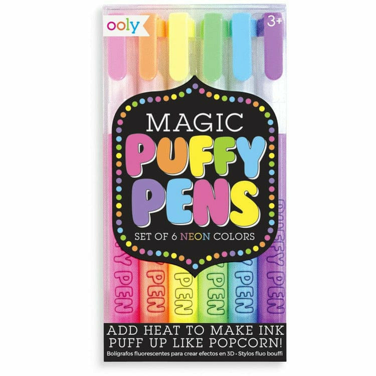 Ooly Creativity Magic Neon Puffy Pens - Set of 6