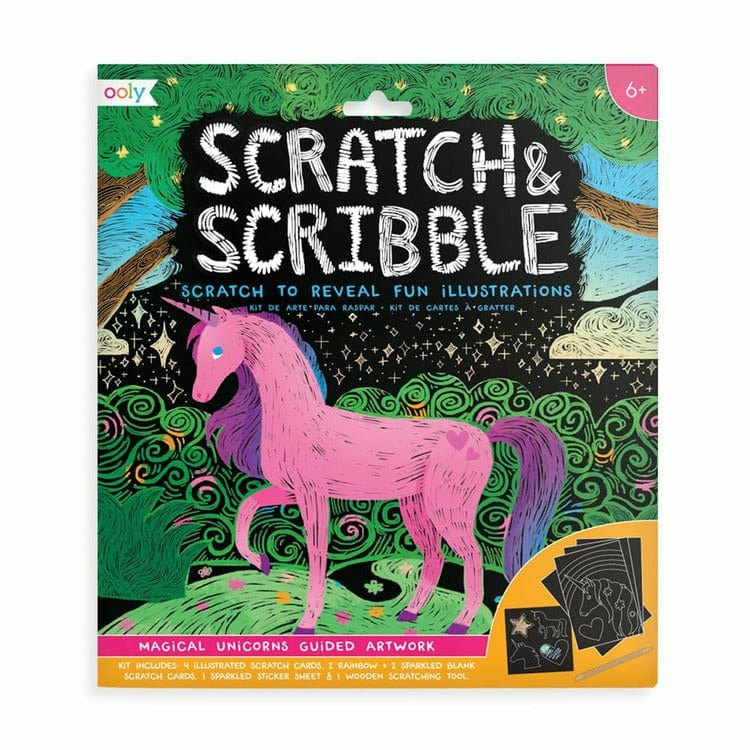 Ooly Creativity Magical Unicorns Scratch & Scribble Art Kit