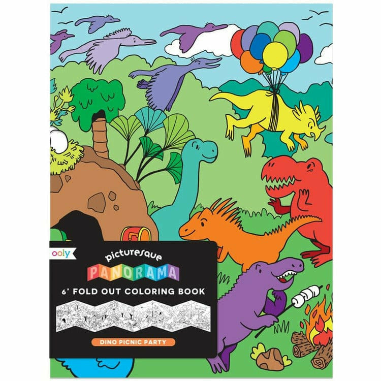 Ooly Creativity Picturesque Panorama Coloring Book - Dino Picnic Party