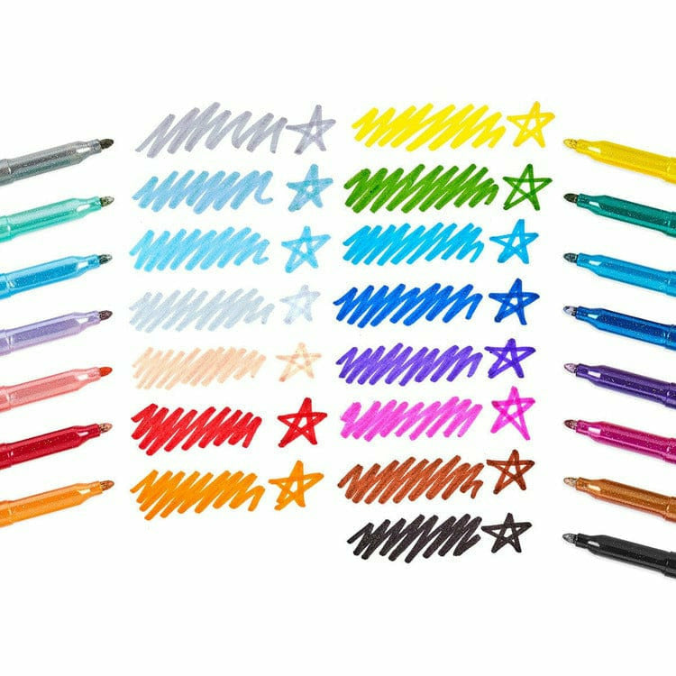Ooly Creativity Rainbow Sparkle Glitter Markers - Set of 15