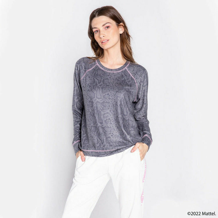 PJ Salvage Trend Accessories Grey Barbie Long Sleeve top