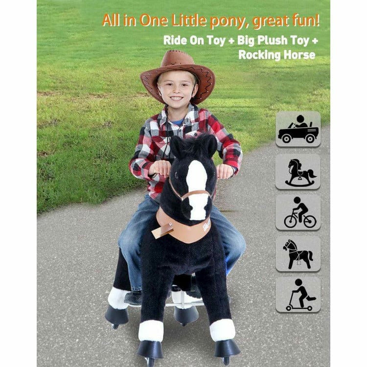 PonyCycle, Inc. Plush Black Ride on Horse Ages 3-5