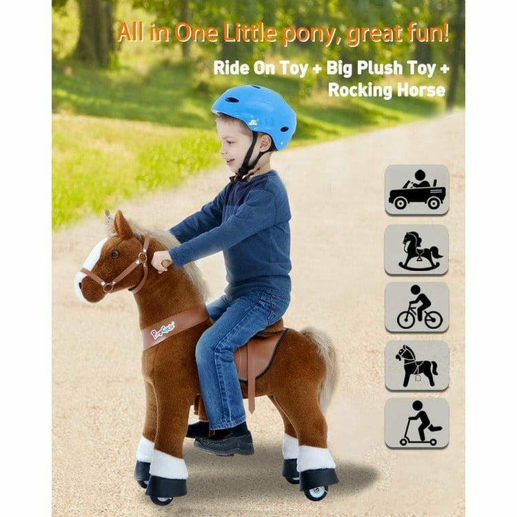 PonyCycle, Inc. Plush Brown Ride on Horse Ages 3-5