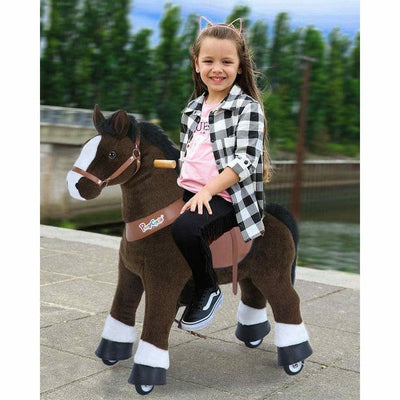 PonyCycle, Inc. Plush Dark Brown Ride on Horse Ages 4-9