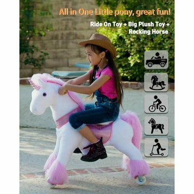 PonyCycle, Inc. Plush Pink Ride on Unicorn Ages 4-9