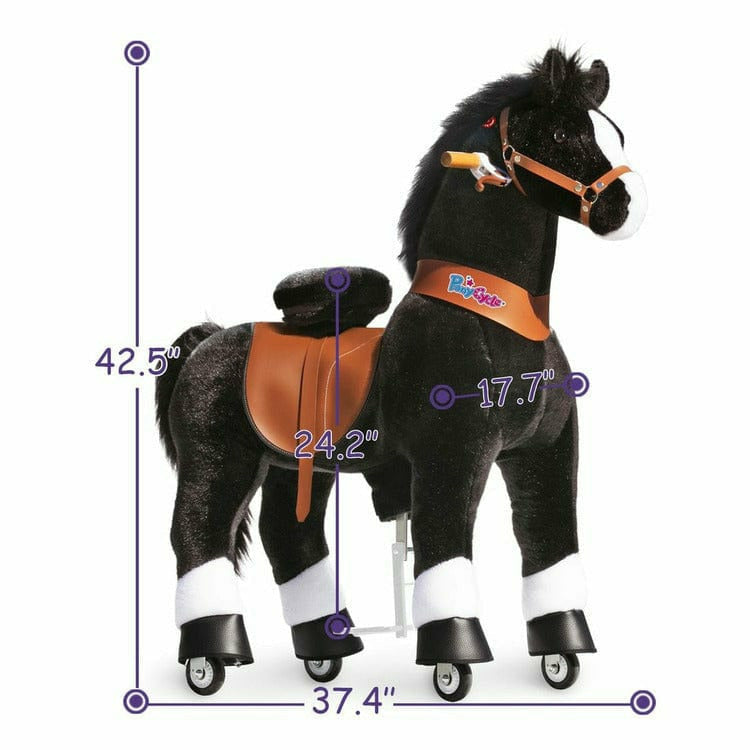 PonyCycle, Inc. Preschool Black Ride-On Horse Ages 7+