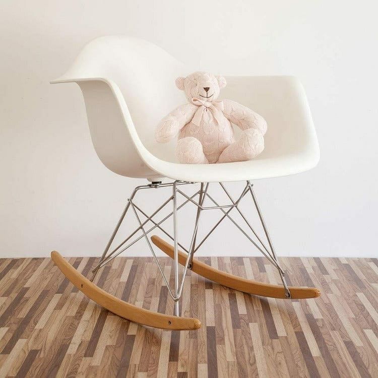 Rian Tricot Plush Soft Pink Cable Knit Plush Teddy Bear