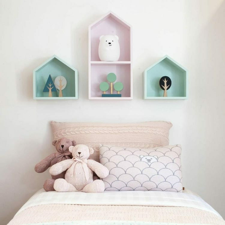 Rian Tricot Plush Soft Pink Cable Knit Plush Teddy Bear