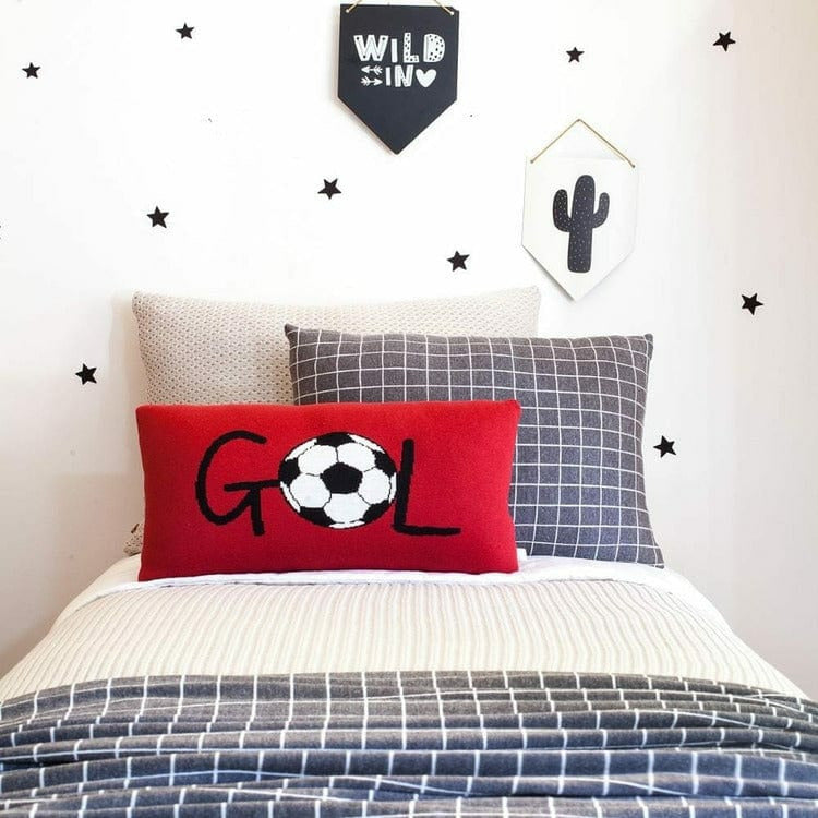Rian Tricot Room Decor Cherry GOL Soccer Pillow