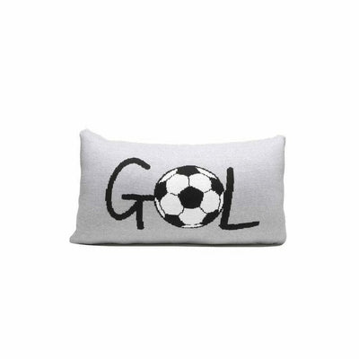 Rian Tricot Room Decor Gray GOL Soccer Pillow