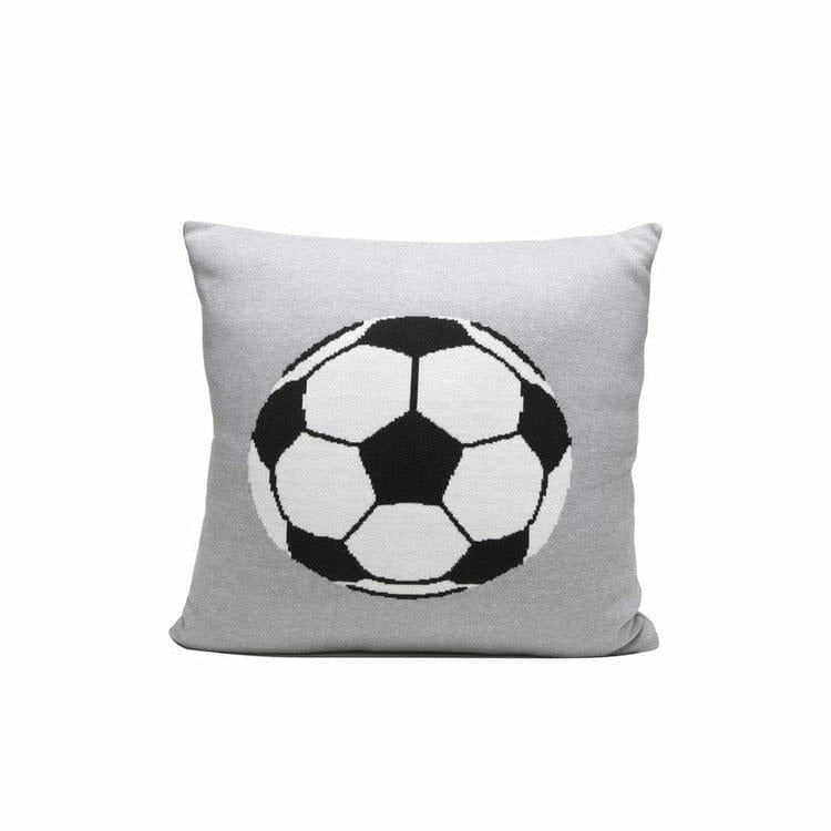 Rian Tricot Room Decor Gray Soccer Ball Pillow