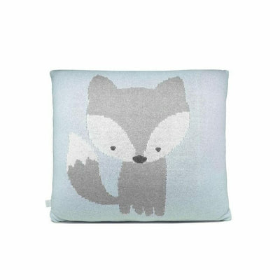 Rian Tricot Room Decor Light Blue Fox Pillow