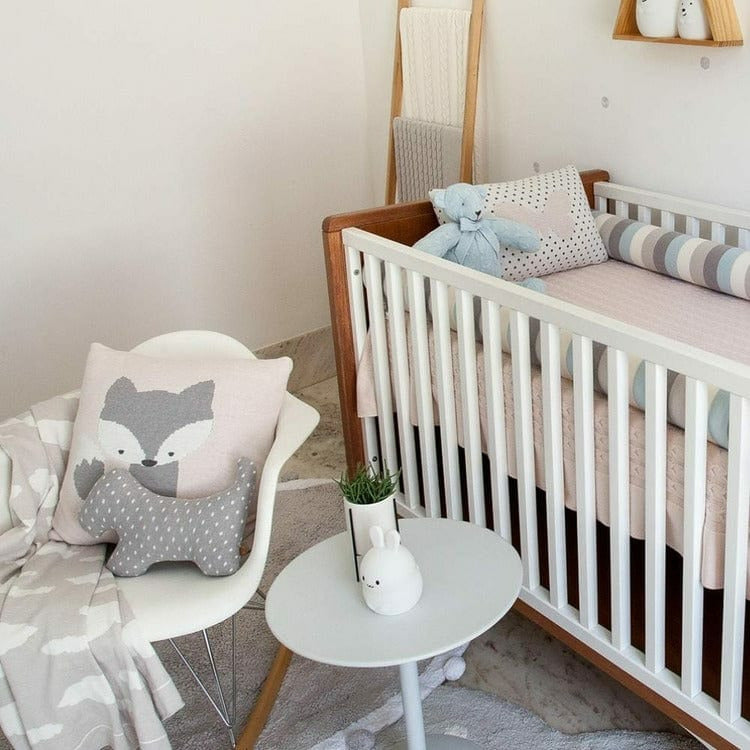 Rian Tricot Room Decor Soft Pink Fox Pillow