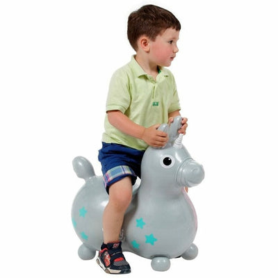 Rody® Preschool Grey Rody Magical Unicorn Inflatable Bouncer Ride-on