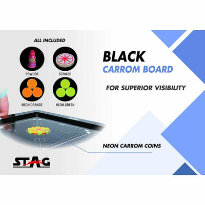 Stag Games Carrom Board-Black